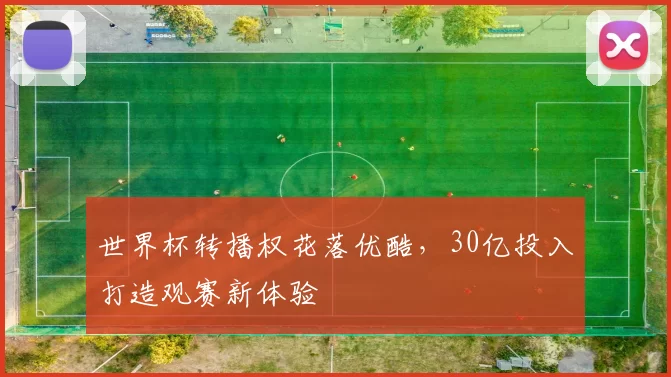 世界杯转播权花落优酷，30亿投入打造观赛新体验